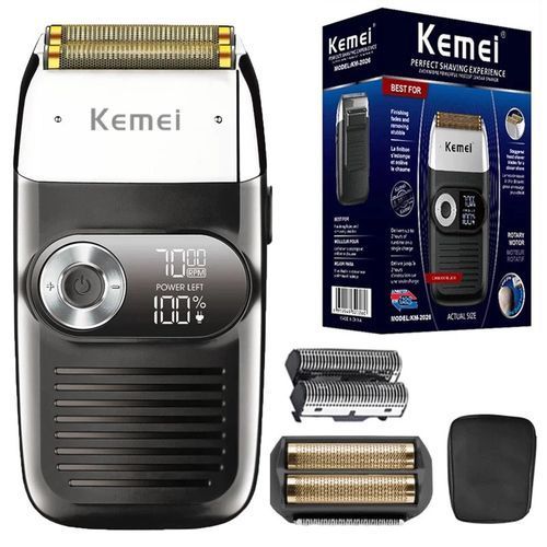 Kemei km 2026 Rasoir électrique rechargeable, coupe-barbe des hommes