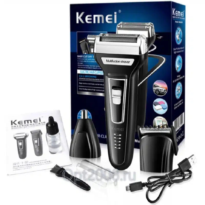 Kemei machine à épiler pour hommes, rasoir 3x1, KM-6558